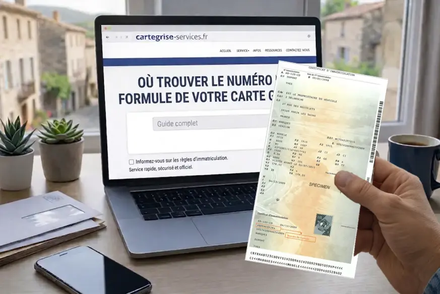Emplacement exact du numéro de formule sur une carte grise française
