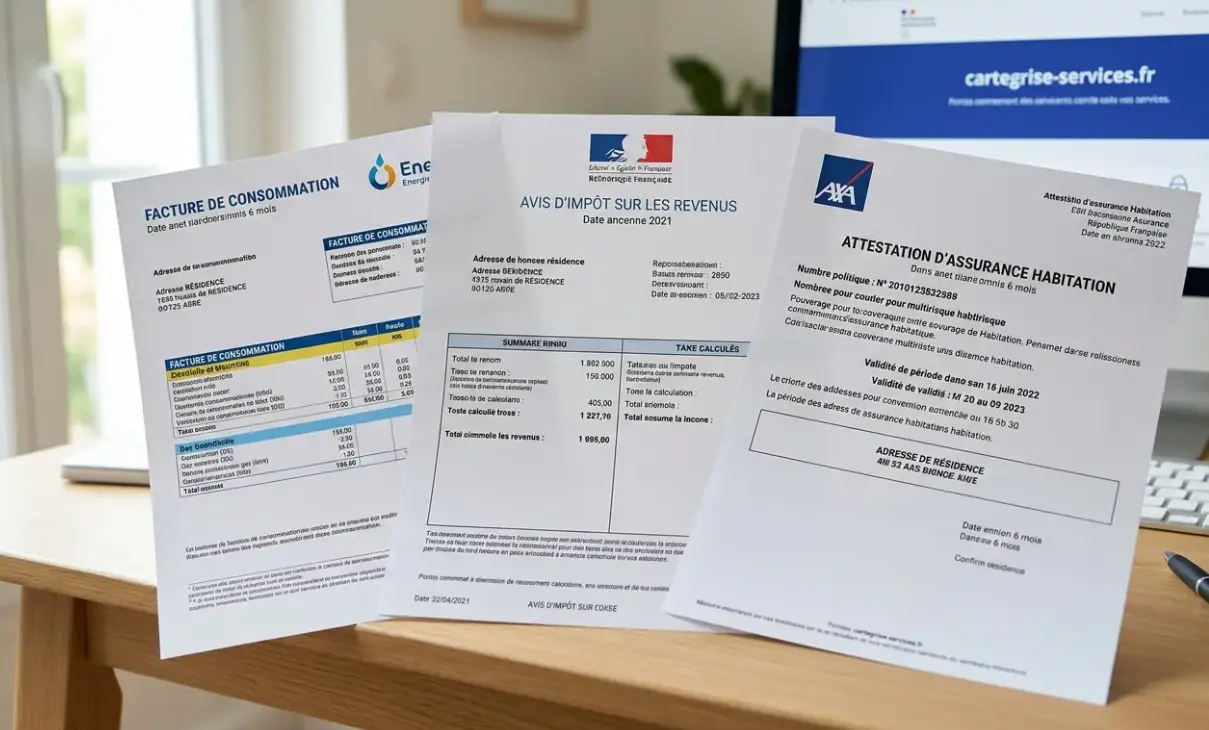Liste des justificatifs de domicile valides pour une demande de carte grise en ligne