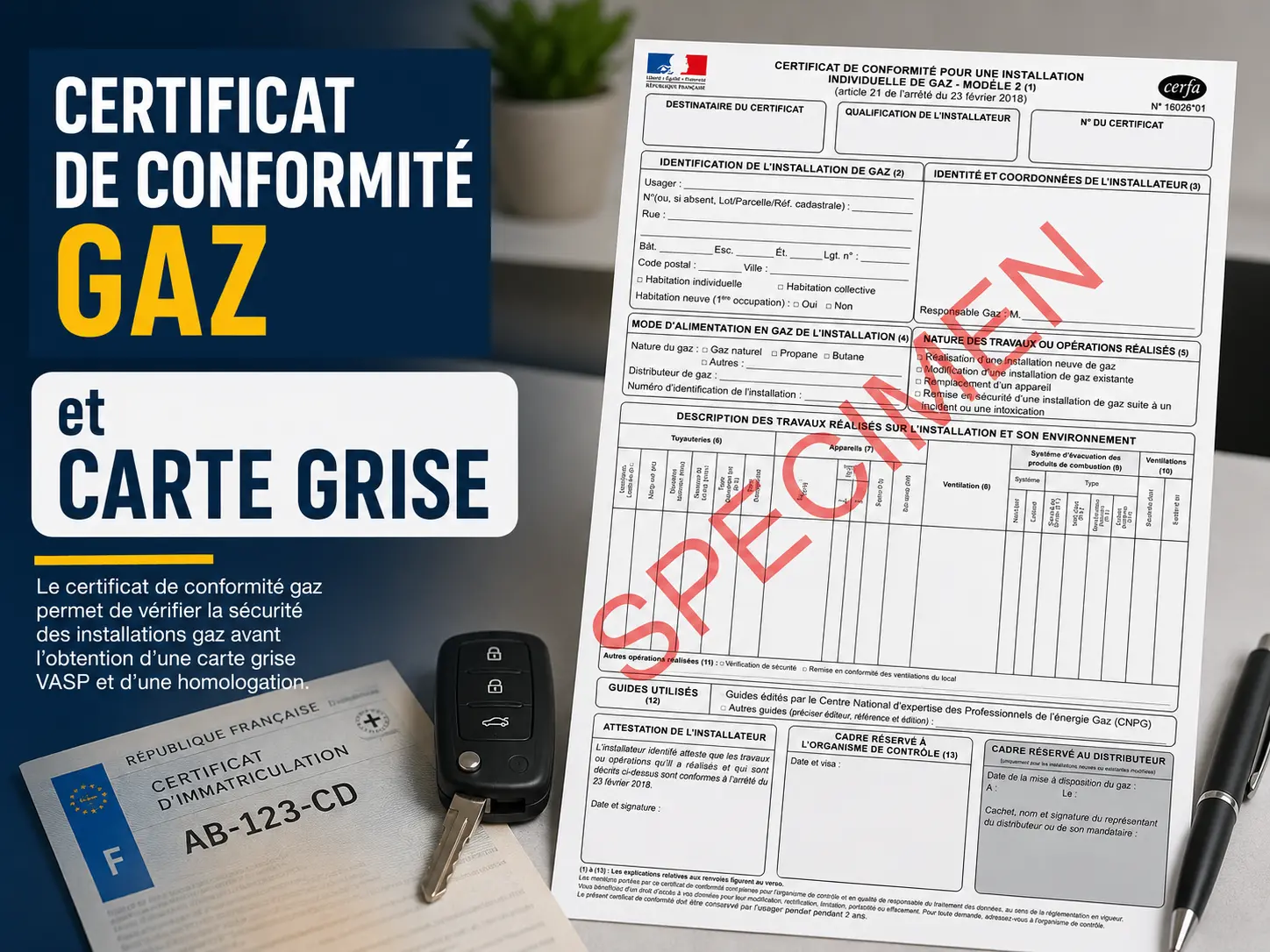 Certificat de conformité gaz nécessaire à l'homologation VASP d'un camping-car