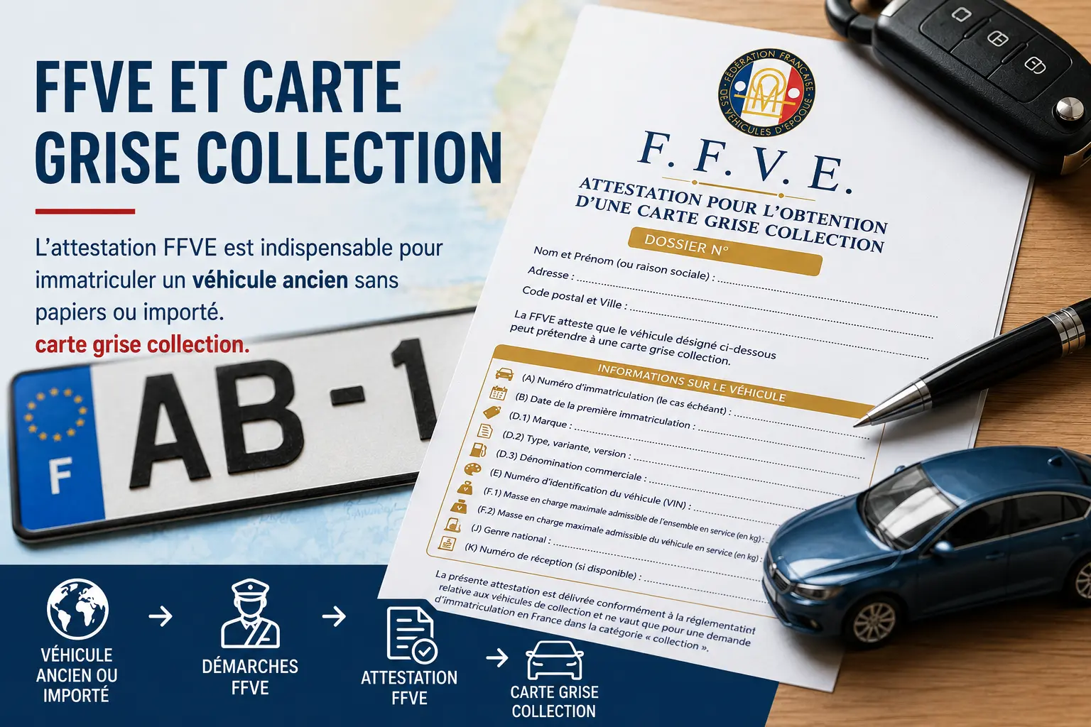 Attestation FFVE nécessaire pour obtenir une carte grise collection d'un véhicule ancien